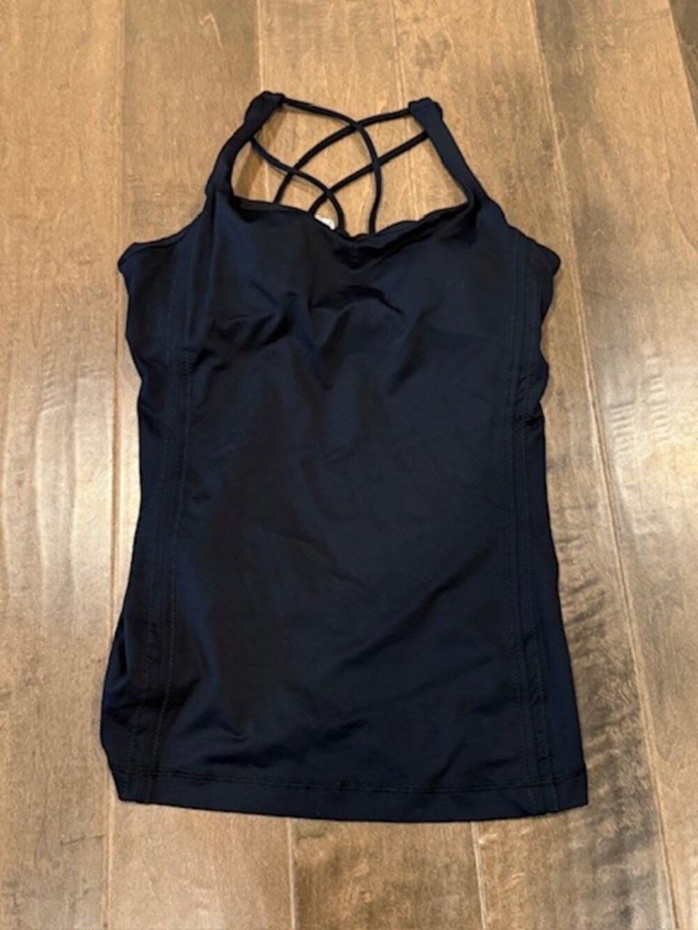 Lululemon Strappy Back Black Yoga Tank Sz 8